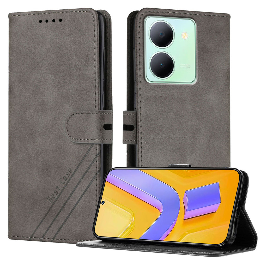 Leather Flip Case on For Vivo Y78 Plus Y76 Y36 Y35 Y33S Y28 Y28S Y22S Y22 Y21 Y21S Y17  Magnetic Sta