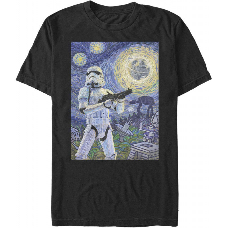 2026欧码重纯棉เสื้อยืดStar Wars Mens Starry Night Stormtrooper T-SCOD 7FM3