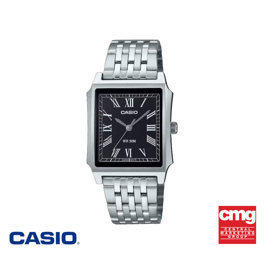 CASIO นาฬิกาข้อมือ CASIO รุ่น MTP-B190D-1BVDF สายสแตนเลสสตีล สีดำ