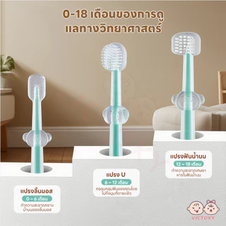 VICTOKY แปรงลิ้น แปรงฟันเด็ก หัวแปรงซิลิโคน 360 องศา ที่แปรงลิ้น ทําความสะอาดลิ้น แปรงสีฟันซิลิโคน