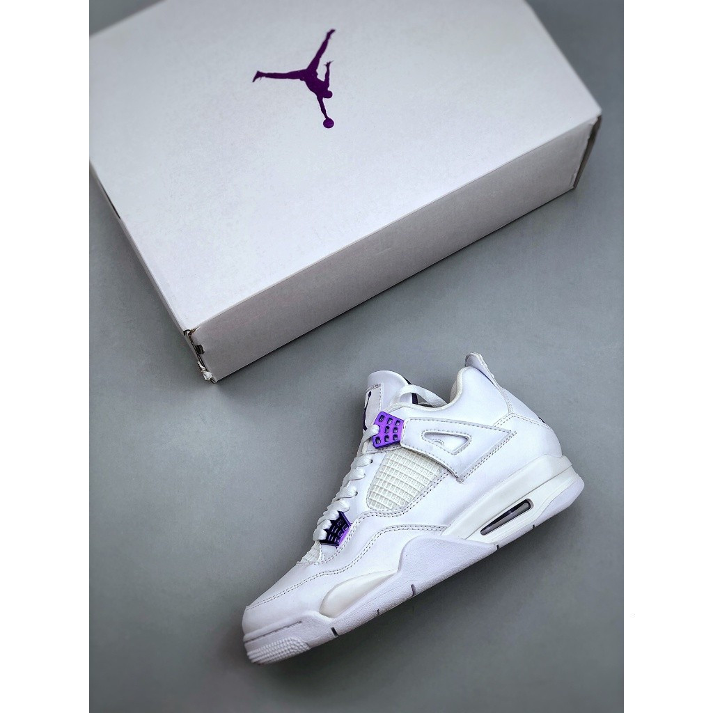 Air Jordan 4Red Metallic 白紫扣 aj4 Jordan รุ่นที่ 4 aj P6NC