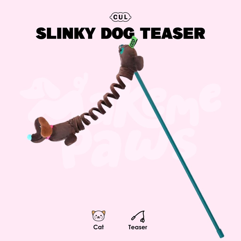 Slinky Dog Teaser ไม้ตกแมว หมาไส้กรอกสปริง