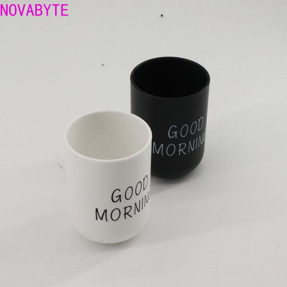 NOVABYTE Good Morning Cup Travel Healthy ผู้ถือแปรงสีฟันแบบพกพาจัดเก็บถ้วยดื่ม Drinkware ถ้วยชา C0ff