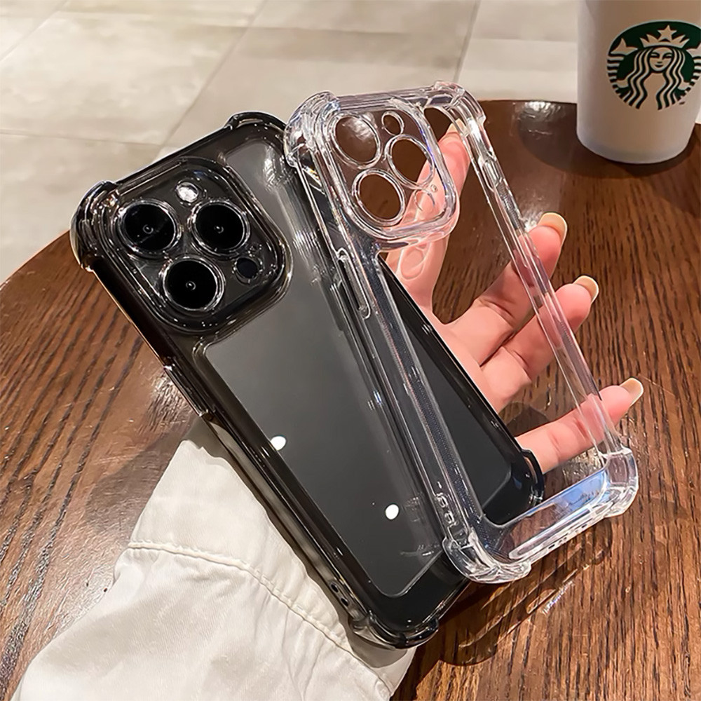 Clear เคสโทรศัพท์ For iPhone 17 13 11 15 16 14 12 Pro Max X XR XS Max 8 7 Plus SE โปร่งใส กันกระแทก พร้อมการป้องกันเลนส์