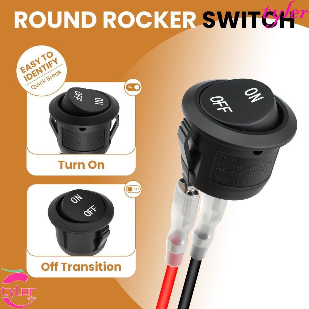TYLER สวิตช์เปิด-ปิด 2 ขา SPST ขนาดมินิ 12 โวลต์ DC รถยนต์