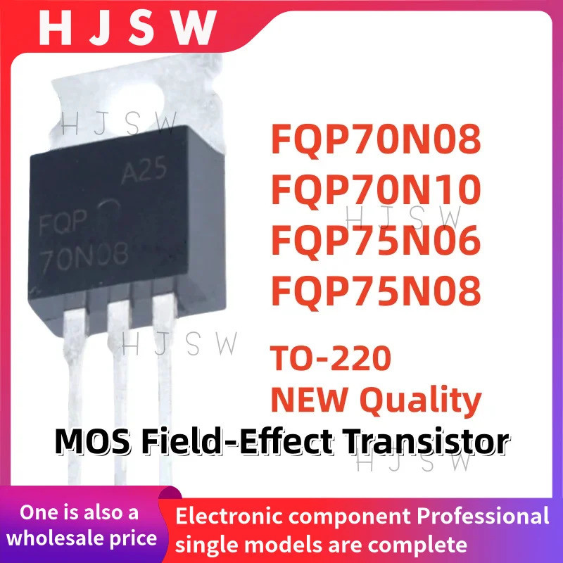 5PCS FQP70N08 FQP70N10 F75N06 FQP75N08 FQP 70N08 70N10 75N06 75N08 TO-220 MOS Field-Effect ทรานซิสเต