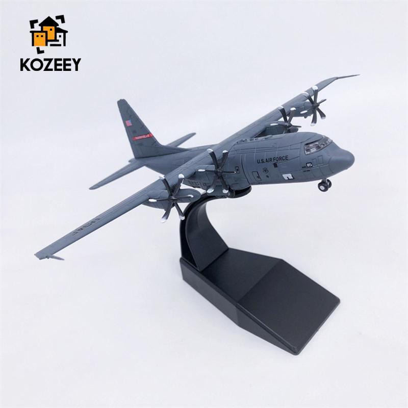 KOZEEY โลหะผสม Diecast 1:200 Scale C130 เครื่องบินขนส่งพร้อมขาตั้งเครื่องบินรุ่นสําหรับตารางของขวัญผ