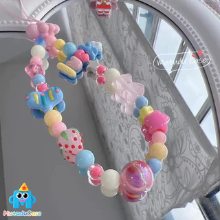 เชือกแขวนโทรศัพท์ลูกปัดน่ารัก หลายสีสดใส พร้อมตุ๊กตการ์ตูน สไตล์ฮิต คู่รัก เหมาะกับทุกรุ่น อุปกรณ์ตกแต่งสุดคิวท์