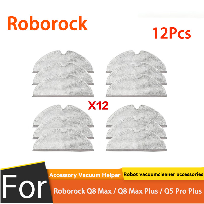 Roborock Q8 Max / Q8 Max Plus / Q5 Pro Plus อุปกรณ์เครื่องดูดฝุ่นหุ่นยนต์ (12 ชิ้น Mop)