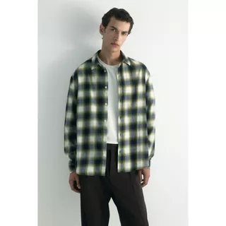 H&M(เอชแอนด์เอ็ม) เสื้อเชิ้ตผ้าฟลานเนลทรงหลวม ผู้ชาย 1289476_1