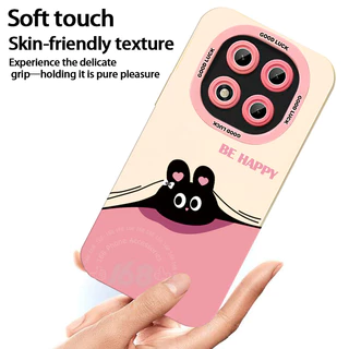 Redmi Note 15 Pro 5G เคส Redmi Note 15 5G 15 Pro Plus เคสน่ารักรูปกระต่าย ผิวสัมผัสซิลิโคนเหลว กันกระแทก พร้อมสายคล้องโทรศัพท์หนัง เคสด้านนุ่มแมตต์