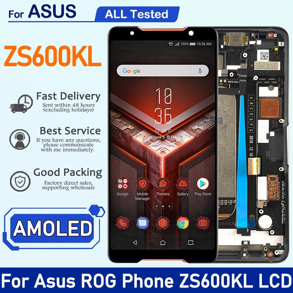 6.0 "Amoded ใหม่ ZS600KL สําหรับ ASUS ROG 1 โทรศัพท์ ZS600KL LCD Z01QD จอแสดงผล Touch Screen Digitiz