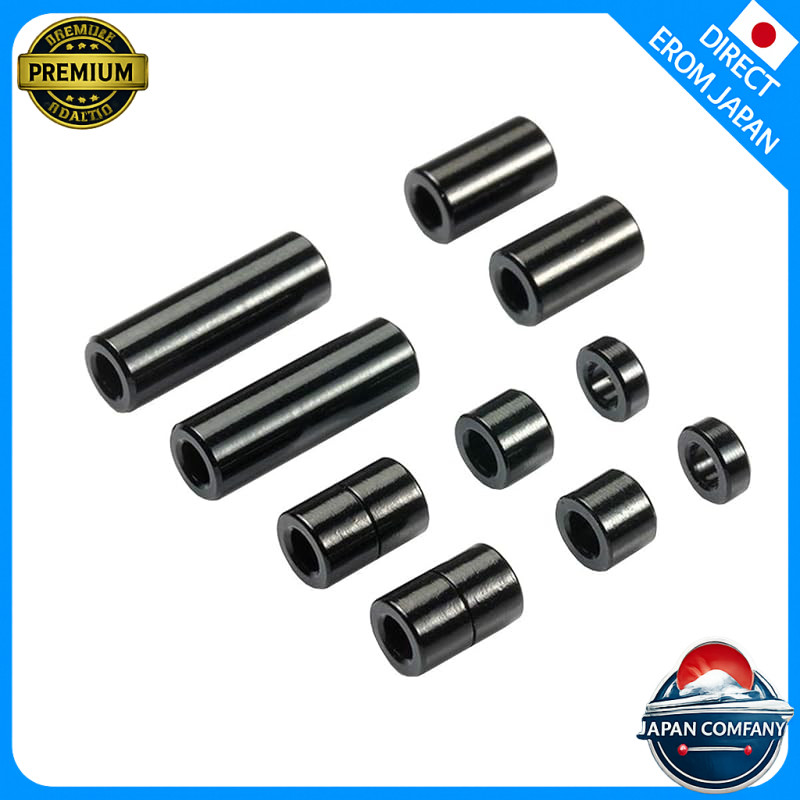 TAMIYA Mini 4WD special item Aluminum Spacer Set 12/6.7/6/3/1.5mm, 2 pieces each, Black 95481