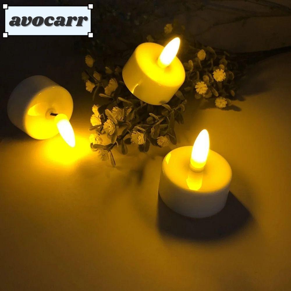 AVOCAR LED Flameless เทียน, รีโมทคอนโทรลแบตเตอรี่ขับเคลื่อน Party Decor เทียน, สมจริงเปลวไฟริบหรี่ผลชาเทียนงานแต่งงานตกแต่ง
