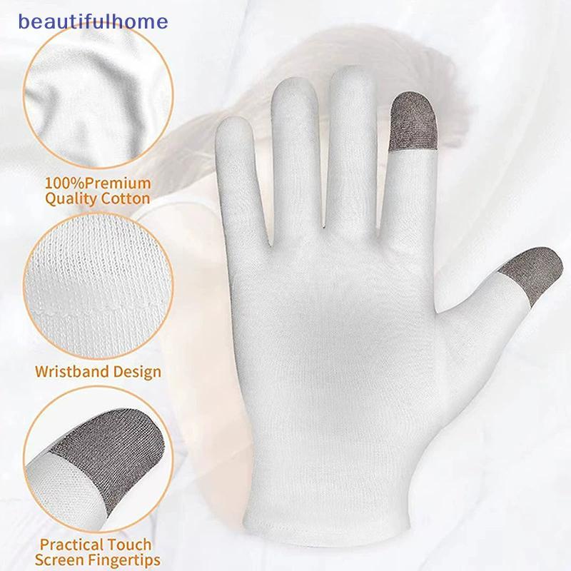 [ใหม่] ถุงมือผ้าฝ้ายให้ความชุ่มชื้นนุ่มสําหรับมือที่แห้ง Bedtime Spa Treatment Lotion Loing Exfoliating [TH]