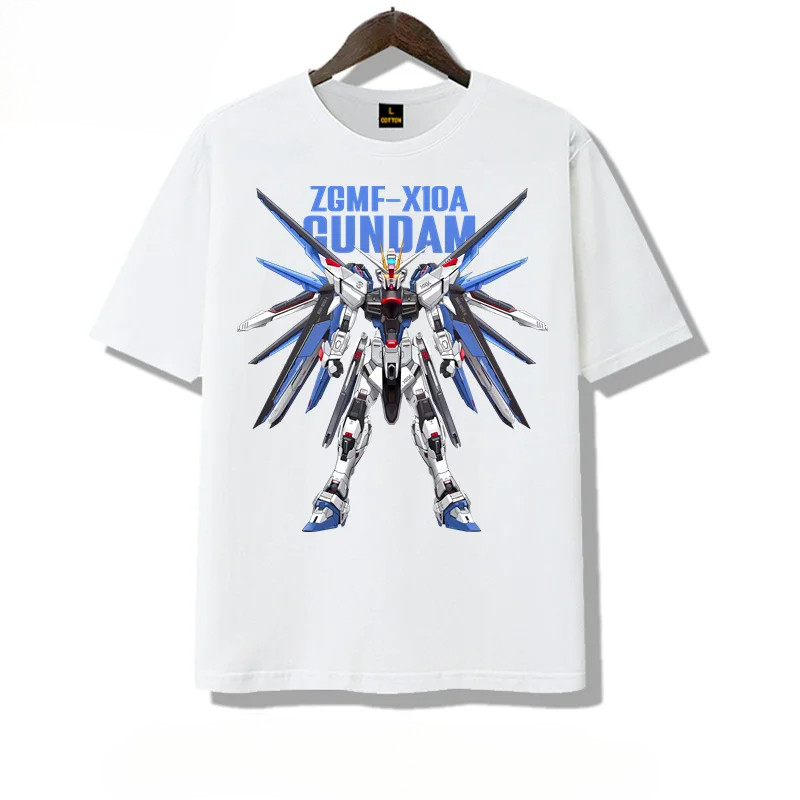 เสื้อยืดคอตตอน Gundam Collection ลาย 5 รุ่น (Freedom/Strike Freedom/Wing Zero/Unicorn/Nu Gundam) S-5