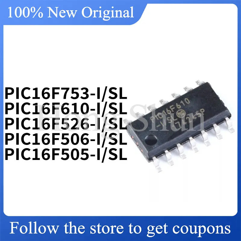 5PCS PIC16F753-I/SL PIC16F610-I/SL PIC16F526-I/SL PIC16F506-I/SL PIC16F505-I/SL SOP ชิป ic