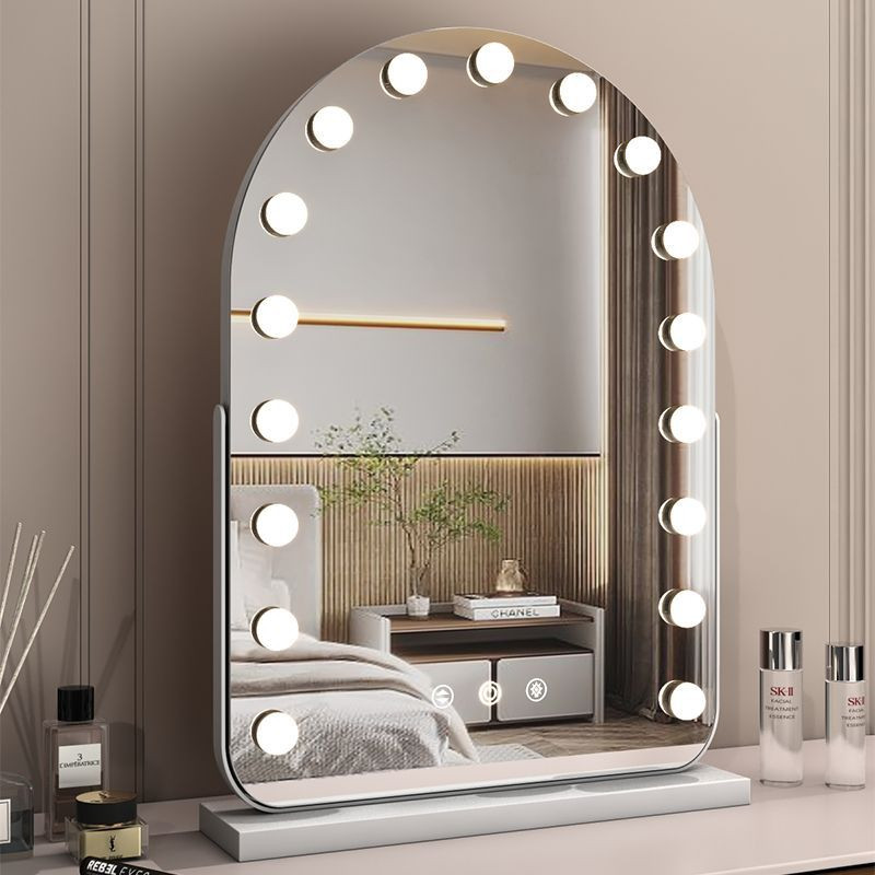[New]กระจกแต่งหน้า LED กระจก กระจกแต่งหน้ามีไฟ Hollywood makeup mirror,สามอุณหภูมิสี,การปรับ  ความสว