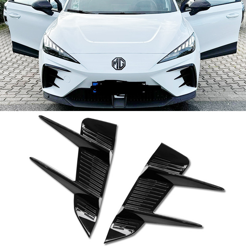 Side Air Vent Trim สําหรับ MG4 EV MULAN 2022 2023 2024 Body Kit รถกันชนหน้าสปอยเลอร์ Bright สีดําฝาค