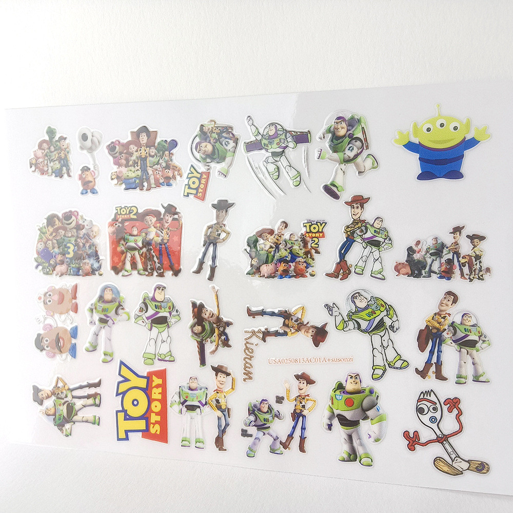 Toy Story 3D กันน้ํา DTF UV Transfer สติ๊กเกอร์ DIY Decal