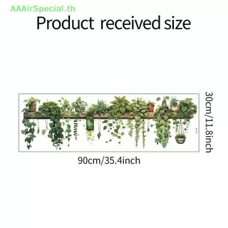 AAAirSpecial พืชสีเขียวใบไม้สีเขียวตะกร้าห้องนอนห้องนั่งเล่นผนัง Beautify สติ๊กเกอร์ตกแต่งผนัง TH