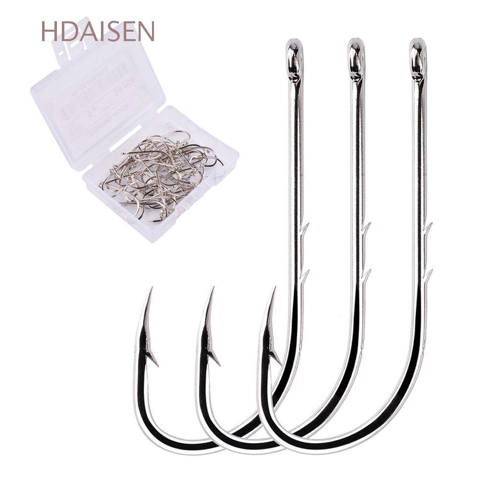 HDAISEN ตะขอและล่อตกปลารุ่น.Offset ขนาดเล็ก Anti-rust เหมาะสำหรับการตกปลาแบบ-fly 100 ชิ้น/กล่อง