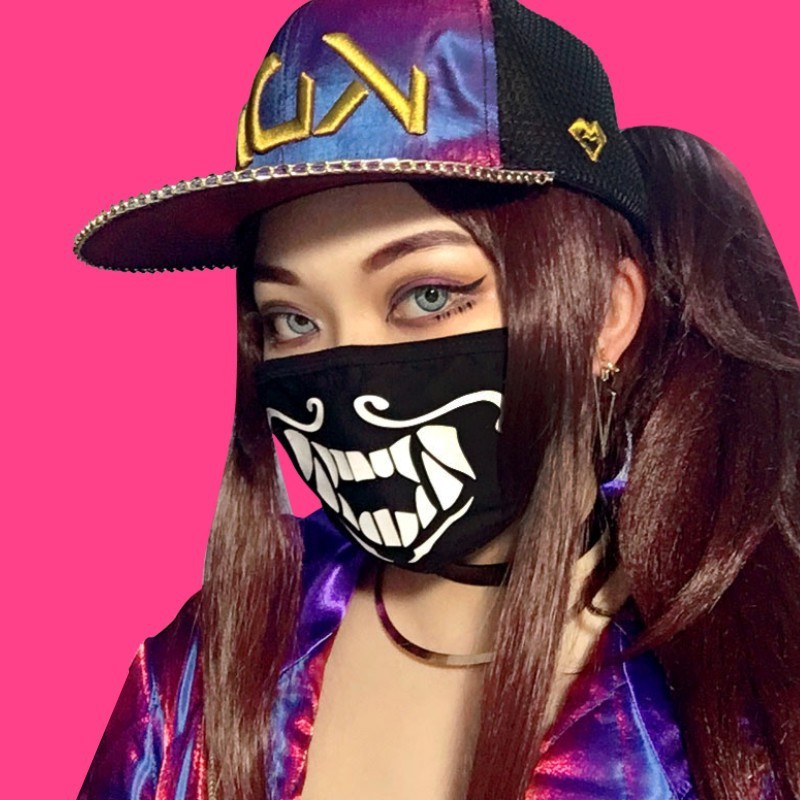 หน้ากาก KDA Akali สไตล์ League of Legends กันฝุ่นและระบายอากาศได้ดี