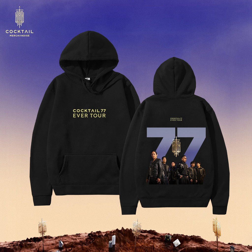4 สี COCKTAIL 77 EVER TOUR HOODIES #3 เสื้อฮู้ดแบบสวมหัวยูนิเซ็กส์