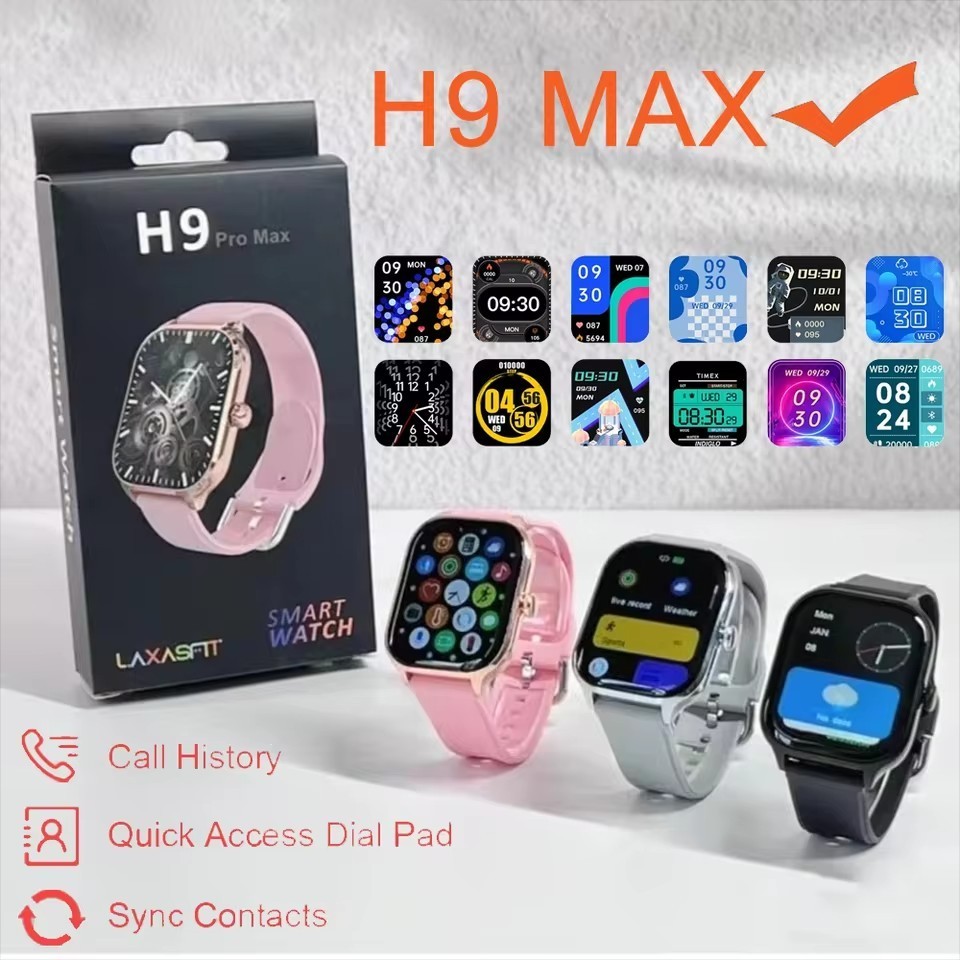 Smartwatch ผู้ชายผู้หญิงกีฬา i7 Pro max H9 pro MAX 2.01 HD หน้าจอสัมผัสเกมเพลงบลูทูธรับ/โทรเสียขนาดก