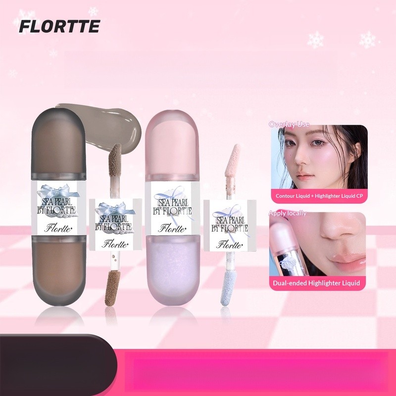 FLORTTE Glass Sea Brand New Liquid Contouring CP Shadow Brightening Highlighting Three-in-One