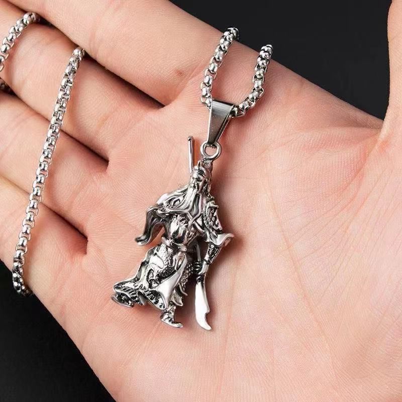 [จัดส่งด่วน] จี้ผู้ชาย Retro ออกแบบไม่ซ้ำใคร พร้อมสร้อยคอ สไตล์กวนกง zj06