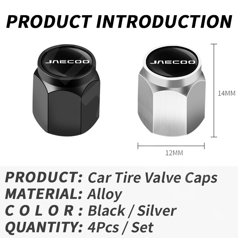4 ชิ้น Jaecoo จุกลมยางรถยนต์ จุ๊บลมยาง พร้อมโลโก้ จุกปิดลมยางพร้อมประแจ ป้องกันฝุ่น ฝาปิดจุกลม ยางรถยนต์ สำหรับ JAECOO J5 J7 J8 J6 7 6 5 EV - รูปที่ 2