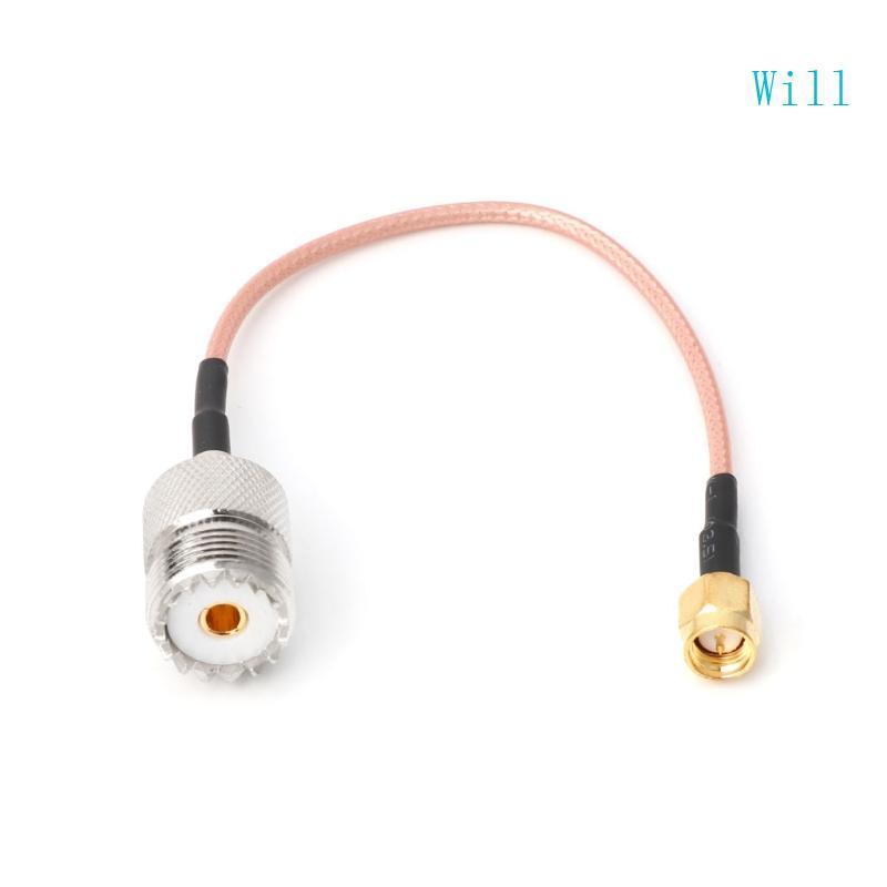 จะ RG316 สายจัมเปอร์ Pigtail UHF SO239 หญิง PL259 ถึง SMA ชายปลั๊กอะแดปเตอร์ Crimp
