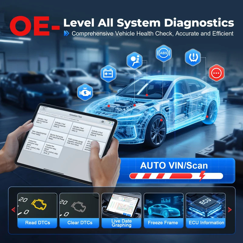Xueqing XTOOL A30M OBD2 เครื่องสแกนเนอร์บลูทูธเครื่องมือวินิจฉัยรถยนต์เครื่องสแกนเนอร์รถยนต์ FCA 26 