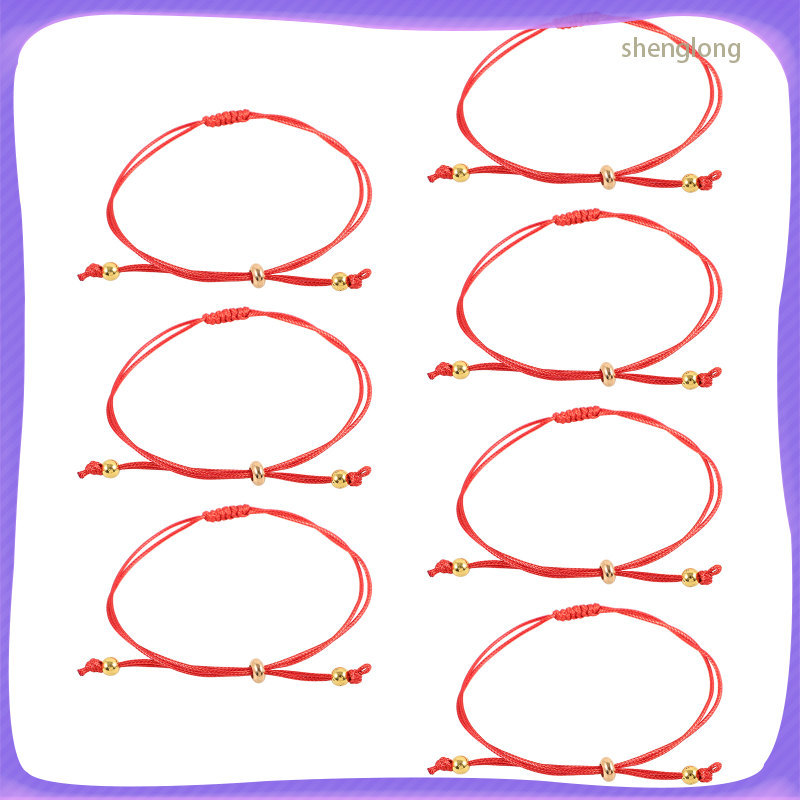 7 ชิ้นคู่สร้อยข้อมือปรับสําหรับผู้หญิงผูกปม Amulet ผู้ชายเชือก shenglong
