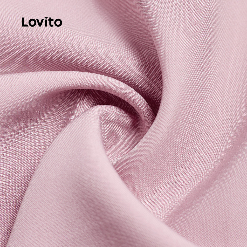 Lovito ชุดเดรสลําลองแบบไม่สมมาตรสําหรับฤดูใบไม้ผลิ/ฤดูร้อนสีชมพูสําหรับผู้หญิง L164ED352 - รูปที่ 4