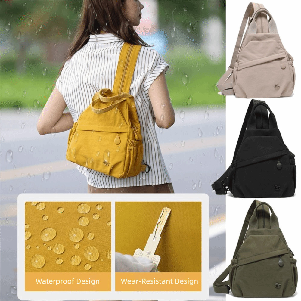 HMILON กระเป๋าเป้สะพายหลังลําลองผู้หญิง, กระเป๋าคาดหน้าอกซิปผ้าไนลอน, กระเป๋าสะพายข้างมัลติฟังก์ชั่นอเนกประสงค์ความจุขนาดใหญ่ทํางานท่องเที่ยว - รูปที่ 6