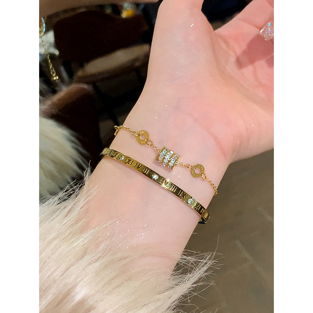 gelang tangan perempuan gelang สร้อยข้อมือเด็กผู้หญิง ทำจากเหล็กไทเทเนียม