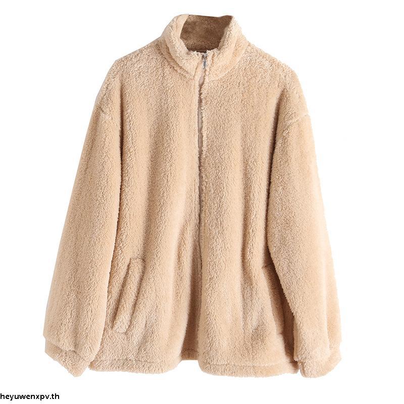 (KOL‘s pick)  เสื้อโค้ทผู้หญิง ทรงเบสิก ซิปรูด สีพื้น สไตล์ลำลอง LNE29211 (สีแอปริคอท/สีน้ำตาล/สีกาก