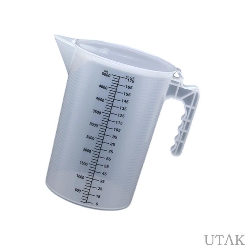 UTAKE ถ้วยตวงแกะสลักสีดําพร้อมฝาปิดกันฝุ่นและถ้วยตวงสเกล Transparentss