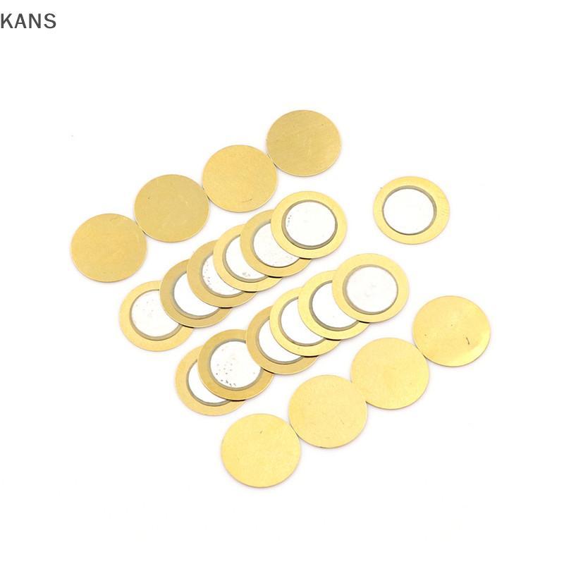 Kans 20PCS 15mm Piezo Elements Sounder Sensor Trigger Drum Disc Copper vn