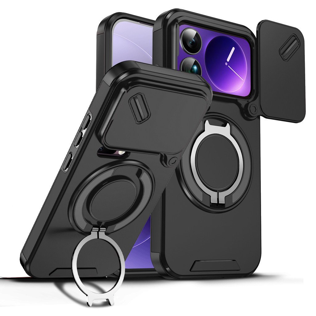 Must-Have 2-in-1 Magnetic Case สําหรับ Xiaomi 17 Pro Max!  ป้องกันกล้องสไลด์ + 360° ขาตั้งแหวน |สําห