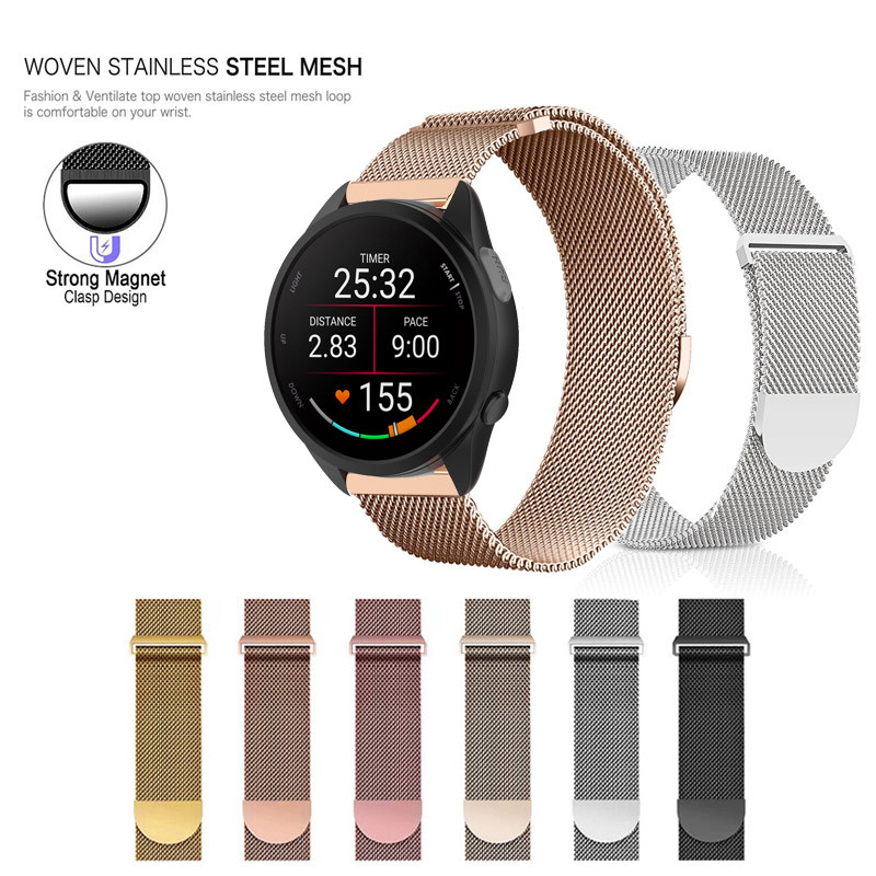 สายสแตนเลสขนาด 20 มม. สาย Milanese สําหรับผู้เบิกทาง Garmin 165 / 165 เพลง