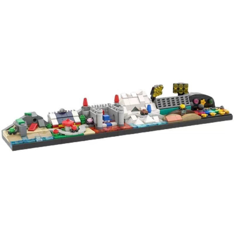 บล็อกตัวต่อ MOC เข้ากันได้กับ Lego 37494 Mario Kart Skyline Classic Creative Mario Racing2512151511