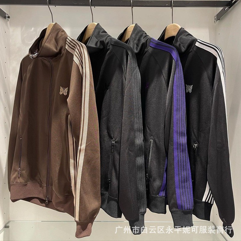 NIPO Needles track Embroidered Butterfly Zipper Sports Jacket Retro Casual FOG Stand Collar Jacket f