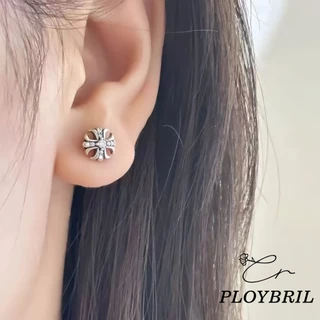 PLOYBRIL ต่างหูไม้กางเขนฮิปฮอปวินเทจอินเทรนด์พร้อมฝังหินสําหรับผู้ชายและผู้หญิงเครื่องประดับทุกวัน E024