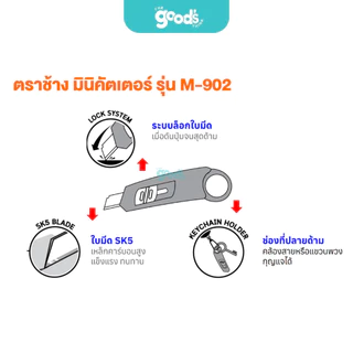 คัตเตอร์ มินิ Elephant รุ่น M-902 มีดคัตเตอร์ ตราช้าง กระทัดรัด พกพาง่าย คละสี (จำนวน1อัน)