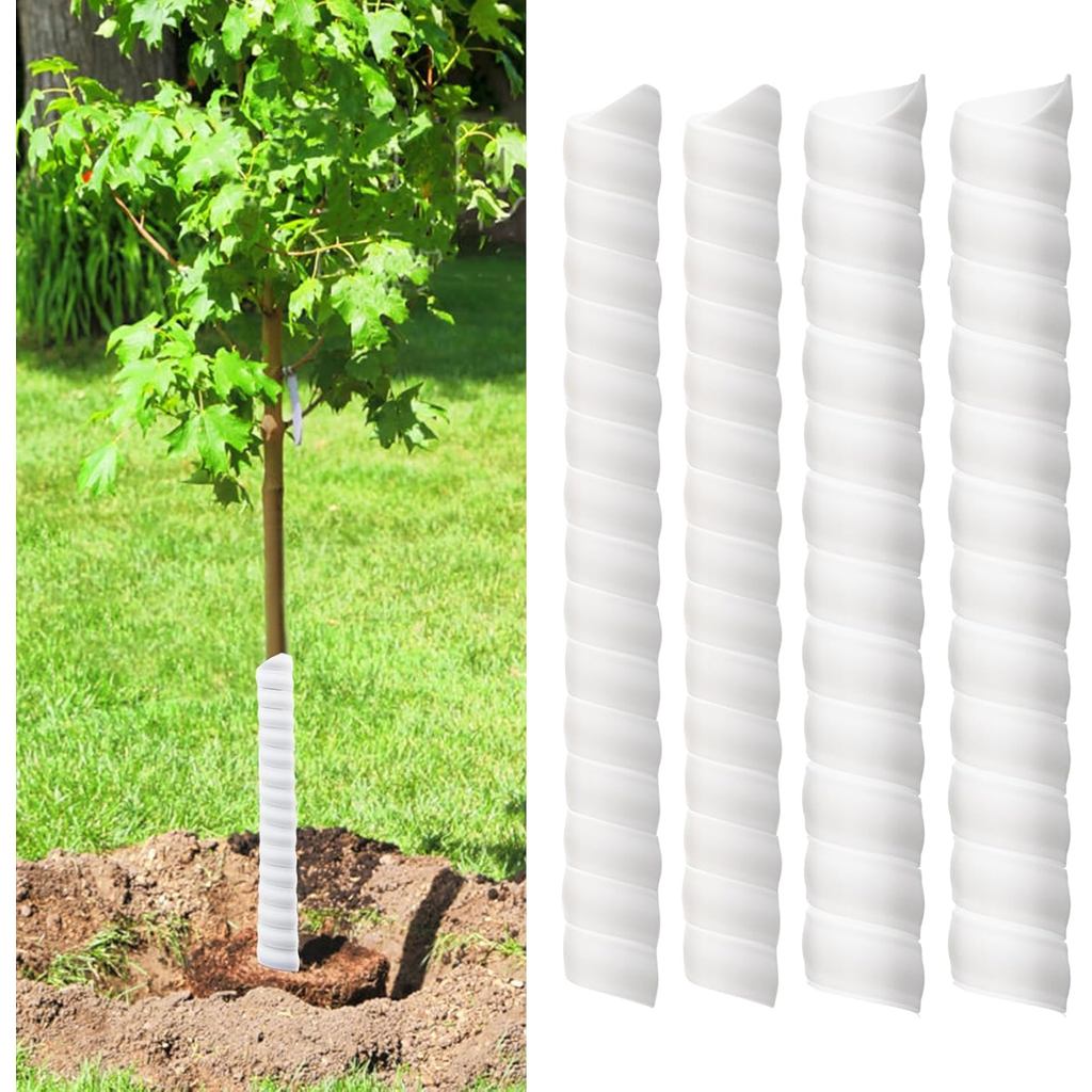 4/6/8 ชิ้น Tree Trunk Protector-2 ขนาดพลาสติกเกลียว Tree Guard Tree Trunk Protector Wrap Tree Bark P
