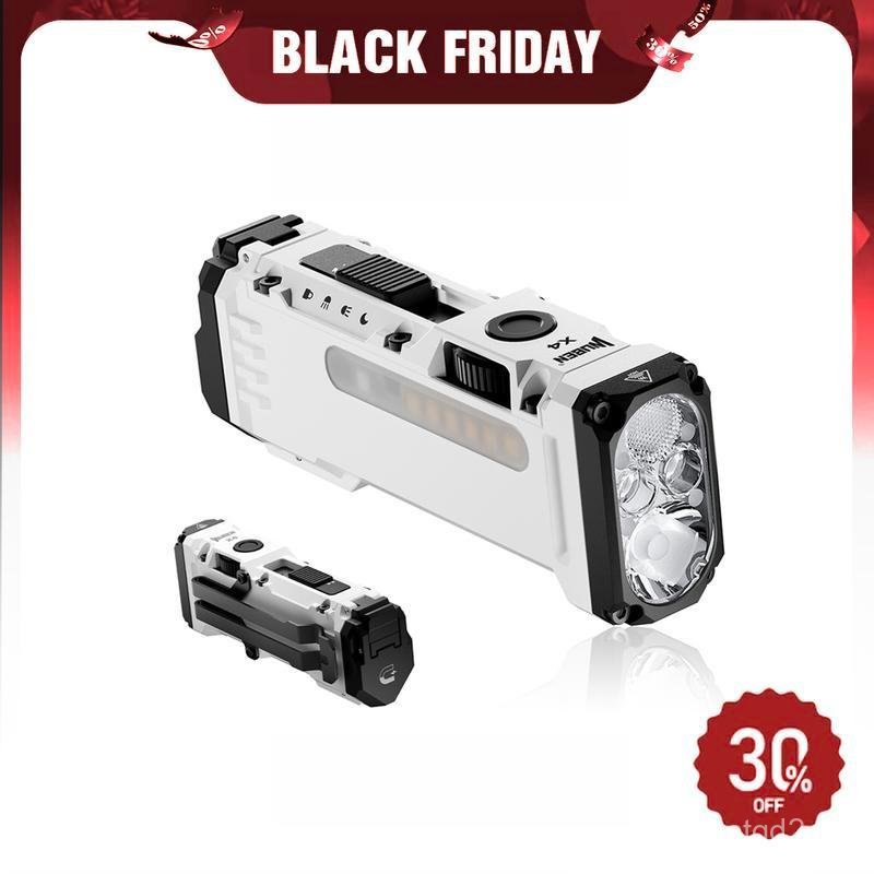 WUBEN X4 ไฟฉาย LED 1500 ลูเมนส์ ส่องสว่าง.RGB Mood Light และไฟแคมปิงข้างตัว, เปิดได้ทันทีพร้อมสวิตช์