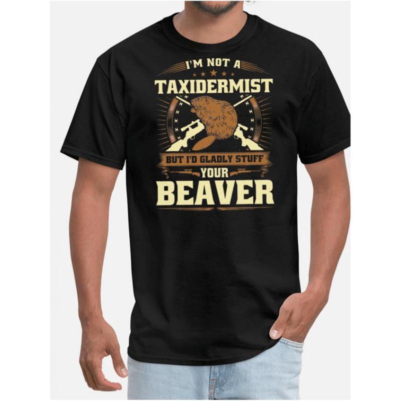 SAYA My Man Not Taxidermist Beaver Lawak Lawak Adult Cute Short Sleeve T-Shirt With Stylish Letter P
